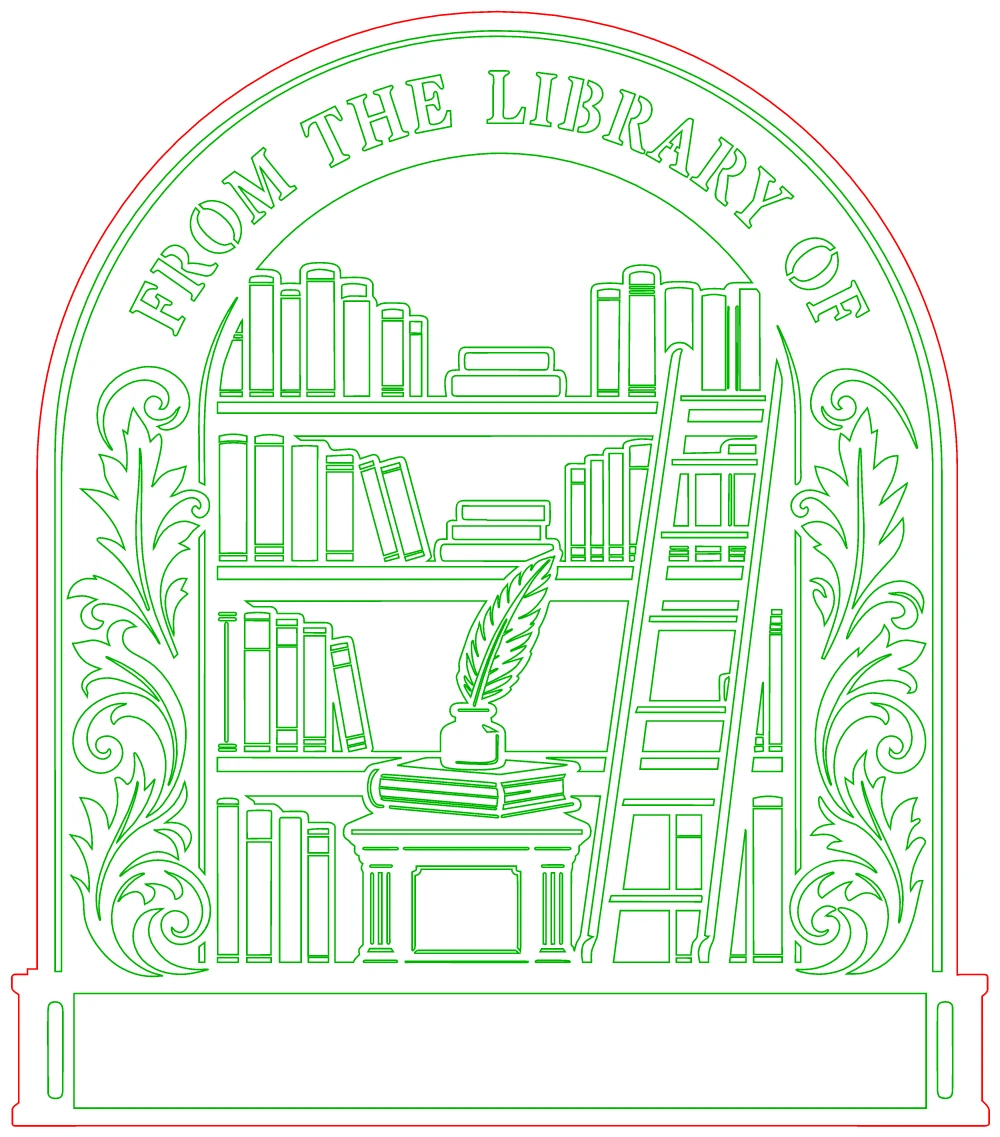 Personalized library sign cut file